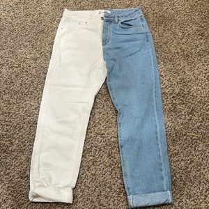 Adika two toned white and blue jeans